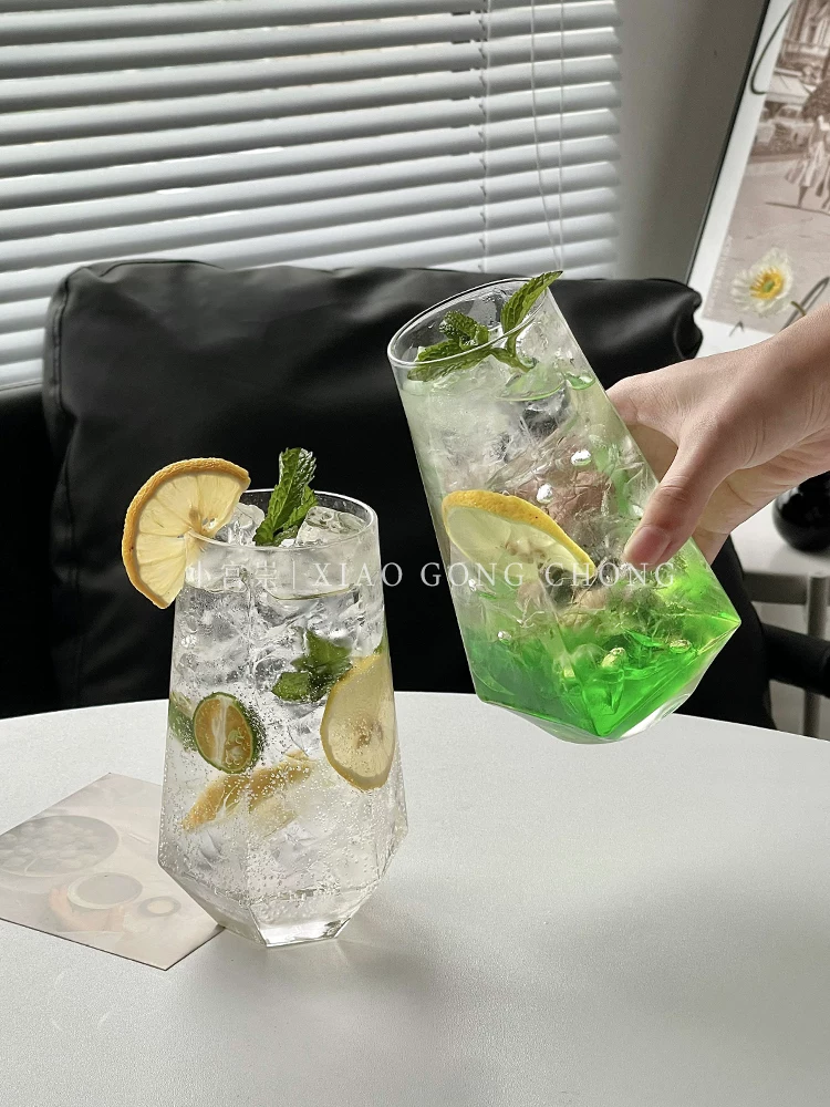 cốc thủy tinh góc cạnh cốc nước trái cây cốc nước dung tích lớn cốc nước uống trong suốt cốc nước uống lạnh cốc trà trái cây cốc cà phê