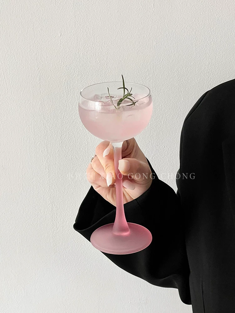 Ly tháp màu hồng kiểu Pháp, ly cocktail cao cấp, ly rượu vang dành cho nữ, ly đặc biệt, ly rượu sâm banh, ly rượu