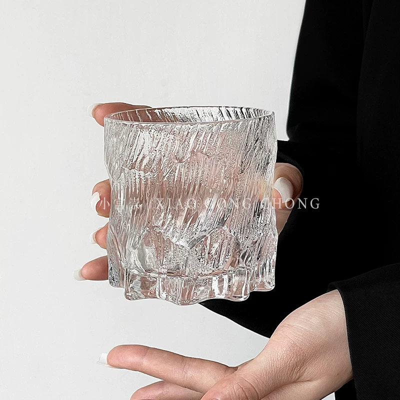 Cốc đá cao cấp, cốc rượu whisky sang trọng sáng tạo, cốc rượu nước ngoài, cốc đá có họa tiết đá, cốc nước thủy tinh gia dụng kiểu cổ điển