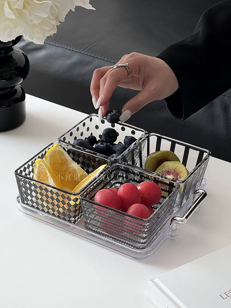 Khay đựng trái cây phong cách ins, dùng cho phòng khách, gia đình, cao cấp sang trọng, để bàn trà, đựng hoa quả khô, đồ ăn nhẹ, hạt khô, đĩa đựng đồ ăn nhẹ