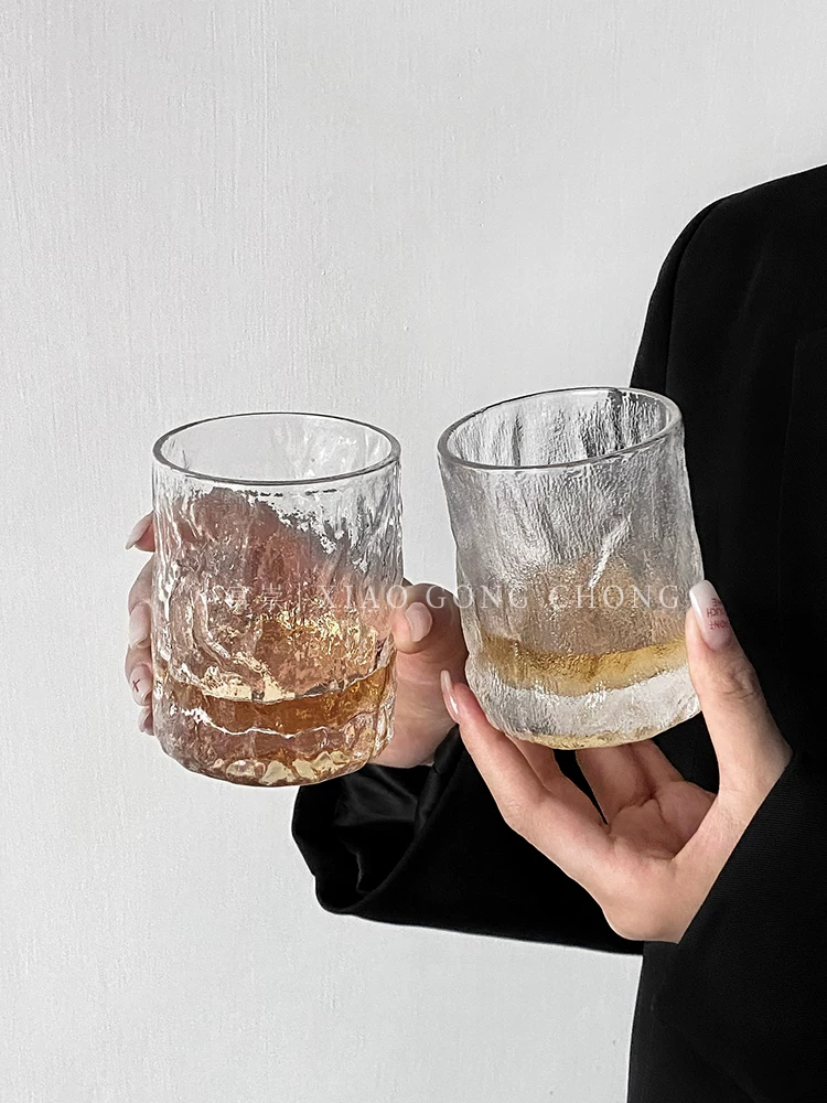Ly thủy tinh khắc họa tiết sông băng, ly nước ép, ly cà phê, ly nước uống lạnh, ly gia dụng, cốc nước, cốc trà