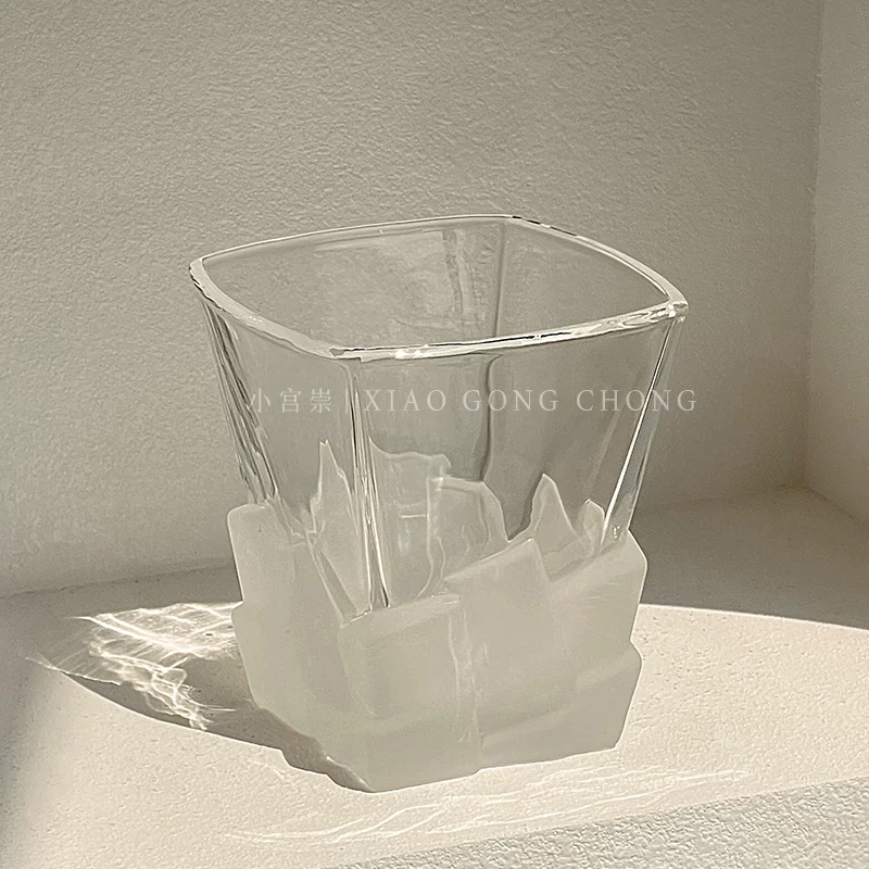 Ly đá viên độc đáo, ly rượu whisky, ly rượu mạnh, ly cà phê, ly thủy tinh gia dụng, ly nước sáng tạo
