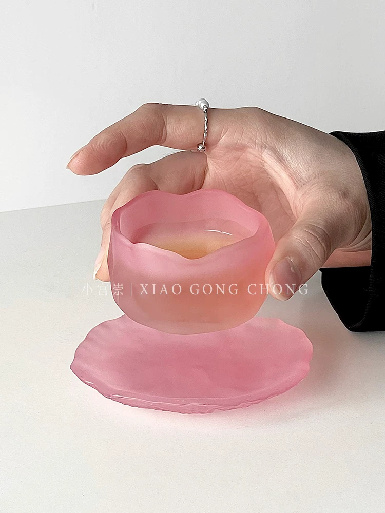Tách trà phủ sương dạng bột, tách trà chính, tách đơn, dùng cá nhân, tách trong suốt, tách trà nhỏ bằng thủy tinh màu, tách trà bộ trà kungfu