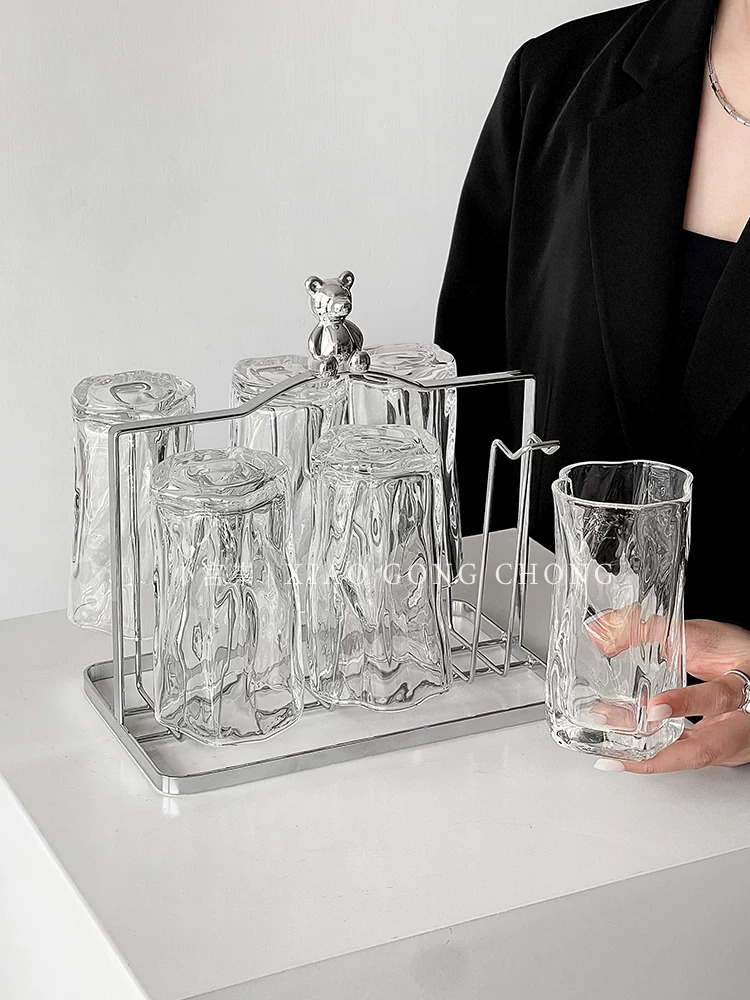 Bộ cốc nước cao cấp dùng cho phòng khách, gia đình, tiếp khách, cốc thủy tinh, ấm nước dung tích lớn, tách trà, cốc nước ép, cốc uống nước