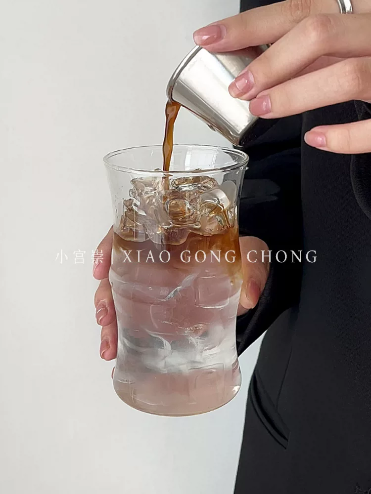 Ly thủy tinh tre borosilicat cao cấp, phong cách ins, chịu nhiệt cao, ly cà phê latte, ly sữa, ly nước ép, ly nước giải khát, ly nước
