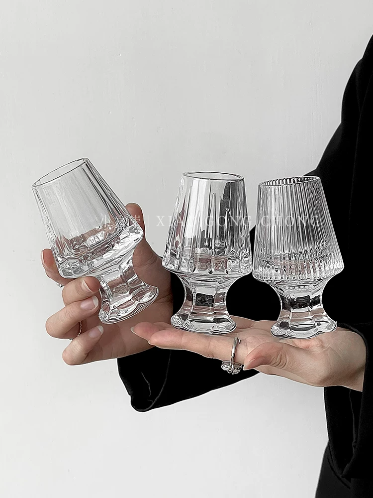 Cốc hương sọc kiểu Pháp cổ điển, ly rượu nhỏ, cốc thủy tinh pha lê sáng tạo, cốc rượu trái cây, ly rượu whisky cao cấp.