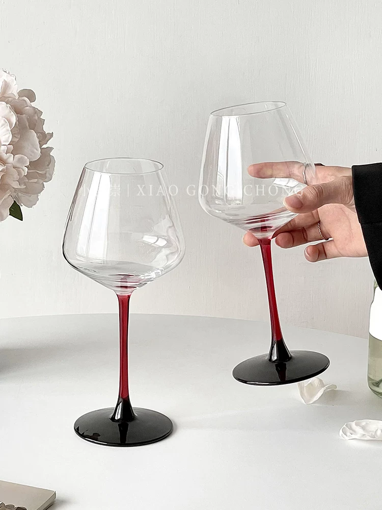 Ly rượu vang đỏ kiểu châu Âu, kiểu dáng sang trọng cao cấp, ly rượu vang lớn, ly rượu sâm banh, cốc thủy tinh