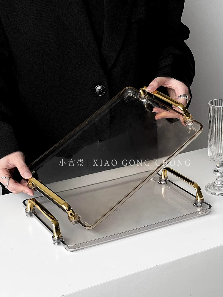 Khay hình chữ nhật sang trọng nhẹ nhàng dùng trong gia đình, thích hợp để đựng khay trà, khay nhựa cho phòng khách, khay đựng trái cây, khay đựng cốc và bộ ấm trà.