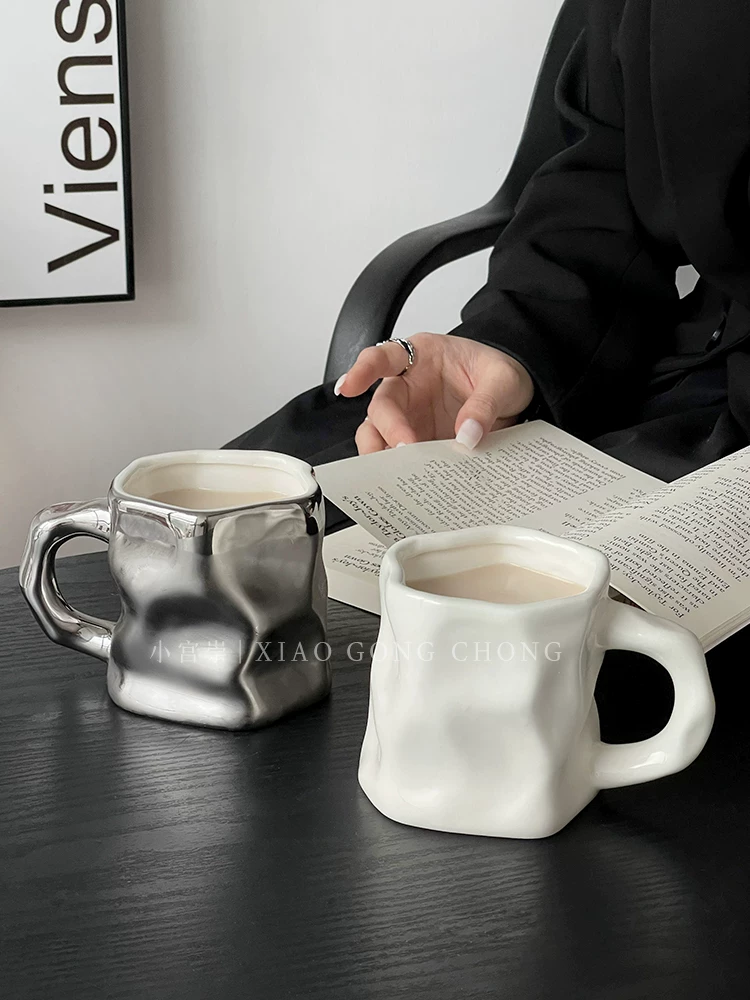Ly sứ cao cấp, cốc xoắn dùng trong nhà, thiết kế độc đáo, ly cà phê đôi, ly uống nước nữ.