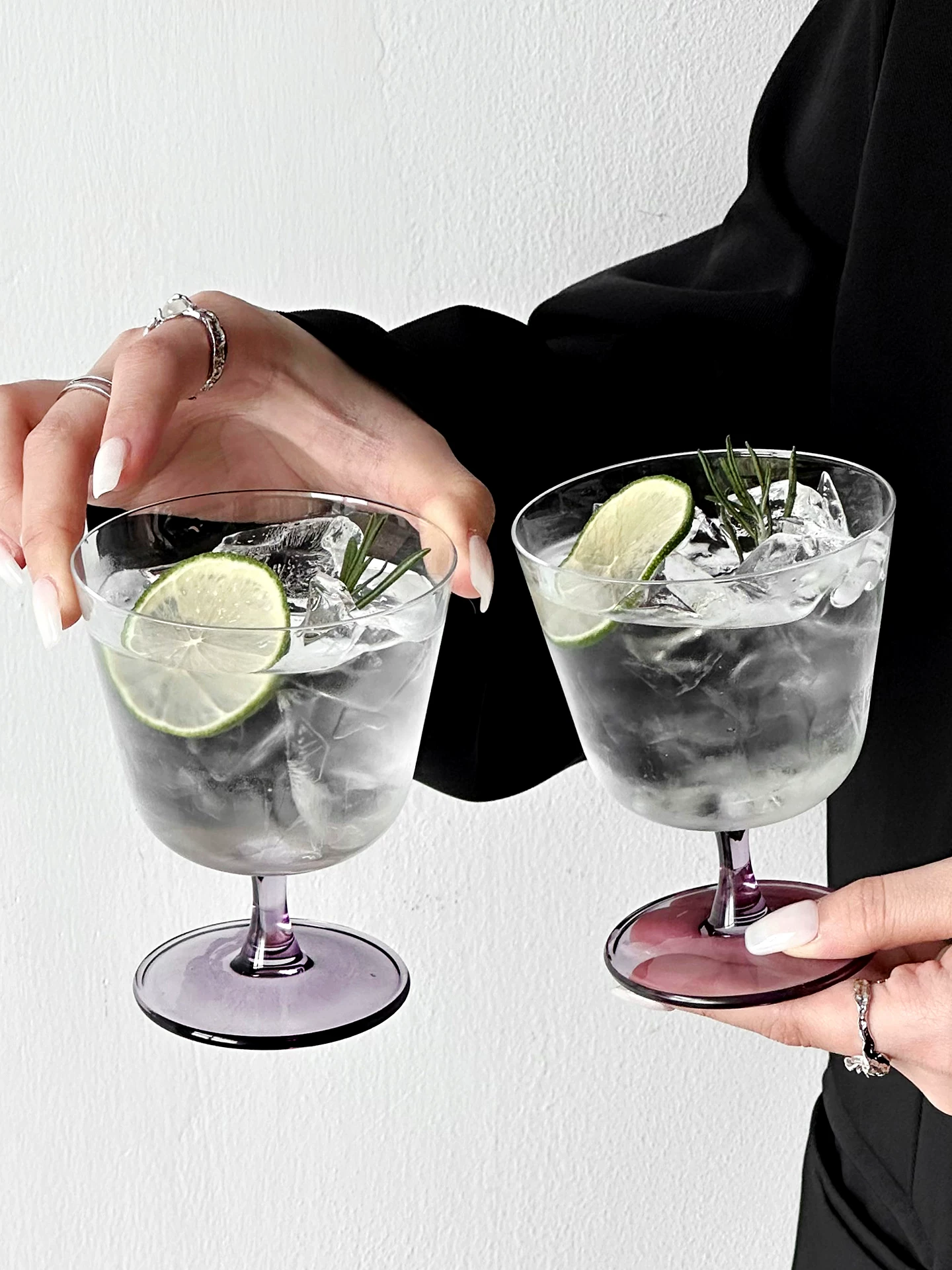 Ly rượu tím cao cấp phong cách Ins, ly thủy tinh mỏng, ly uống đồ uống đặc biệt, ly cocktail hơi say, ly cà phê