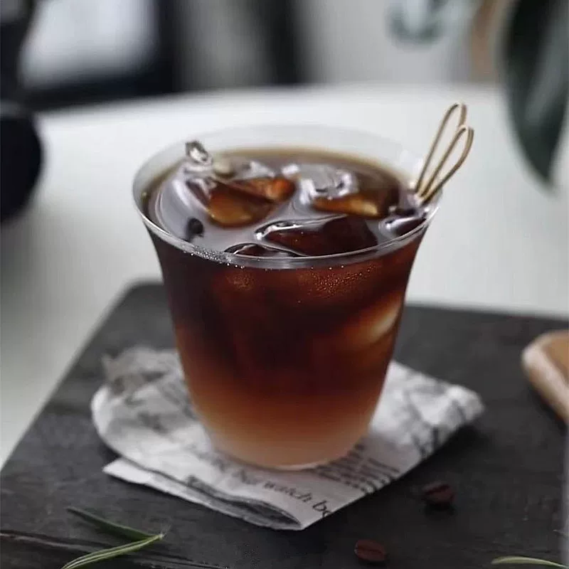 Ly cà phê đá kiểu retro, ly latte, ly cocktail, ly khúc côn cầu đá kiểu cổ điển Trung Hoa, ly thủy tinh, ly pha chế cocktail