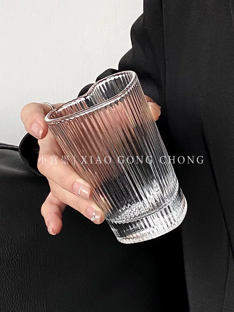 Ly thủy tinh hình trái tim, ly cà phê đá kiểu ins, ly cà phê, ly nước đôi cao cấp, ly ăn sáng