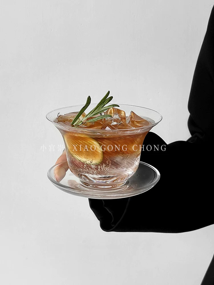 Bộ ly trà Kung Fu phong cách Trung Hoa, ly cocktail kiểu Trung Hoa, tách trà Trung Hoa, ly thủy tinh, tách cà phê cổ điển và đĩa lót, ly khúc côn cầu cổ điển