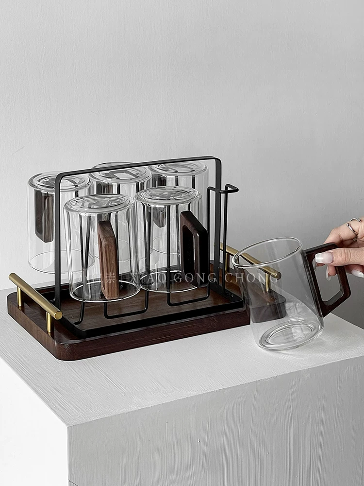 Bộ nước kiểu Trung Quốc dùng trong gia đình, cốc nước dùng trong khách sạn, cốc thủy tinh chịu nhiệt độ cao, cốc trà văn phòng, bình nước lạnh, cốc uống nước