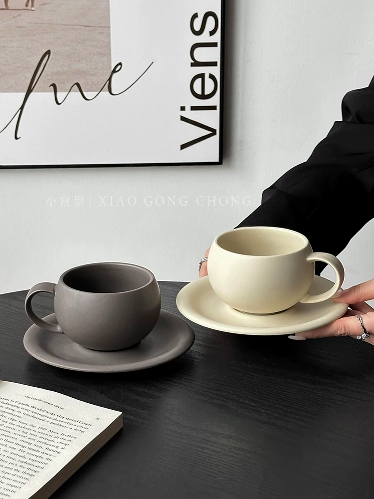 Tách trà/cà phê hình trứng, màu trơn đơn giản, kiểu cổ điển, tách cà phê/cappuccino/latte cao cấp, tách uống nước tinh tế
