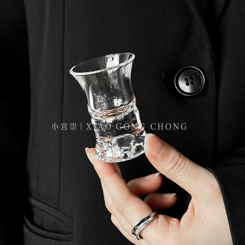 Cốc kiểu cổ điển thời trung cổ có họa tiết tre nhìn ra núi, cốc rượu sake, cốc uống rượu một lần, cốc rượu gia dụng, cốc trà nhỏ, cốc thủy tinh.