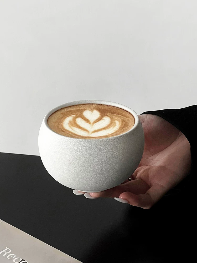 Ly sứ họa tiết đá mờ trắng cổ điển, ly trứng, ly cà phê latte, ly trà chiều, ly cappuccino, ly latte art