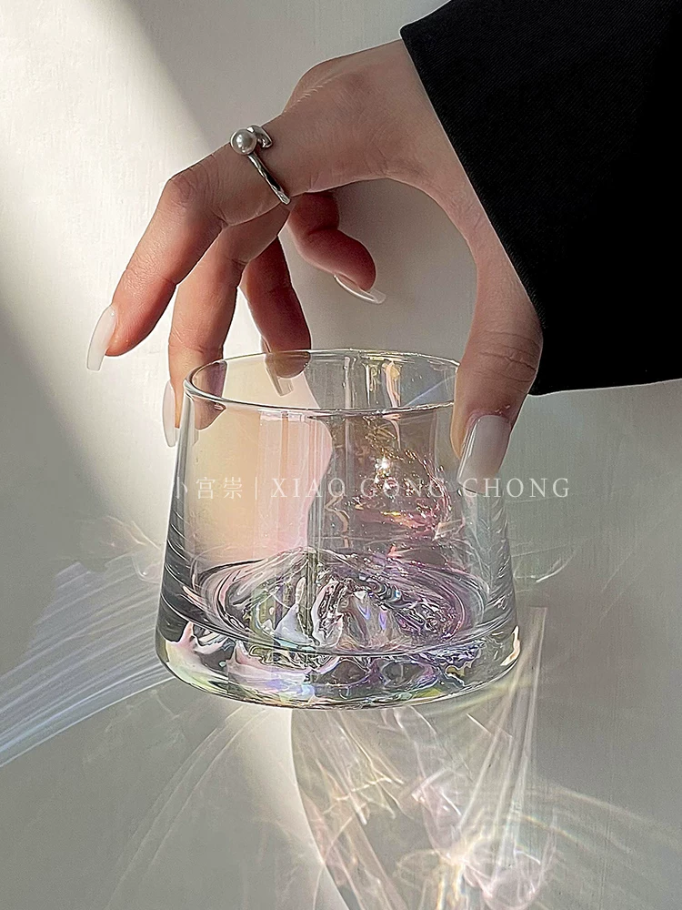 Ly núi Phú Sĩ kiểu Nhật, ly ngắm cảnh núi nhiều màu sắc, ly nước đá hình tảng băng gia dụng, ly trà, ly rượu whisky, ly rượu mạnh