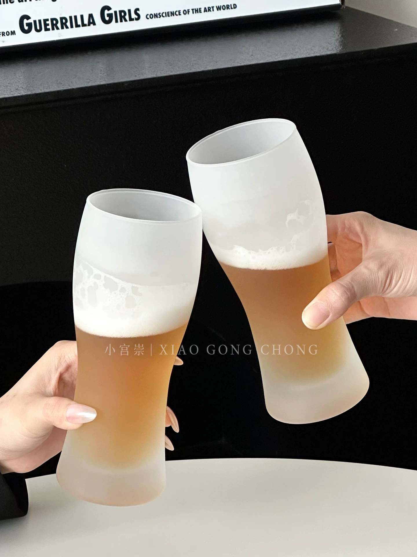 Ly bia thủy tinh họa tiết mờ sáng tạo, dung tích lớn, ly bia thủ công, ly uống nước lạnh, ly nước ép, ly đồ uống