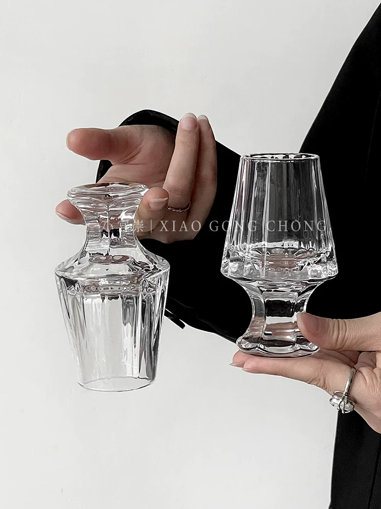 Cốc hương sọc kiểu Pháp cổ điển, ly rượu nhỏ, cốc thủy tinh pha lê sáng tạo, cốc rượu trái cây, ly rượu whisky cao cấp.
