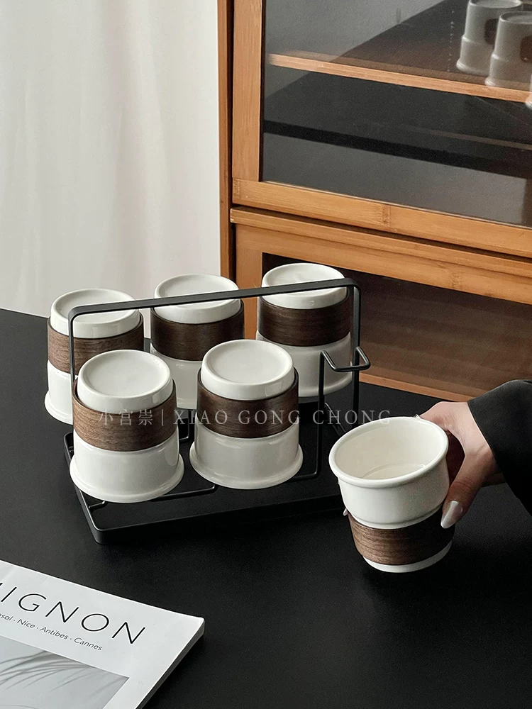 Bộ tách trà gốm sứ kiểu Trung Hoa dùng trong gia đình, tách uống trà cao cấp dùng trong phòng khách, chịu nhiệt, bộ ấm chén trà