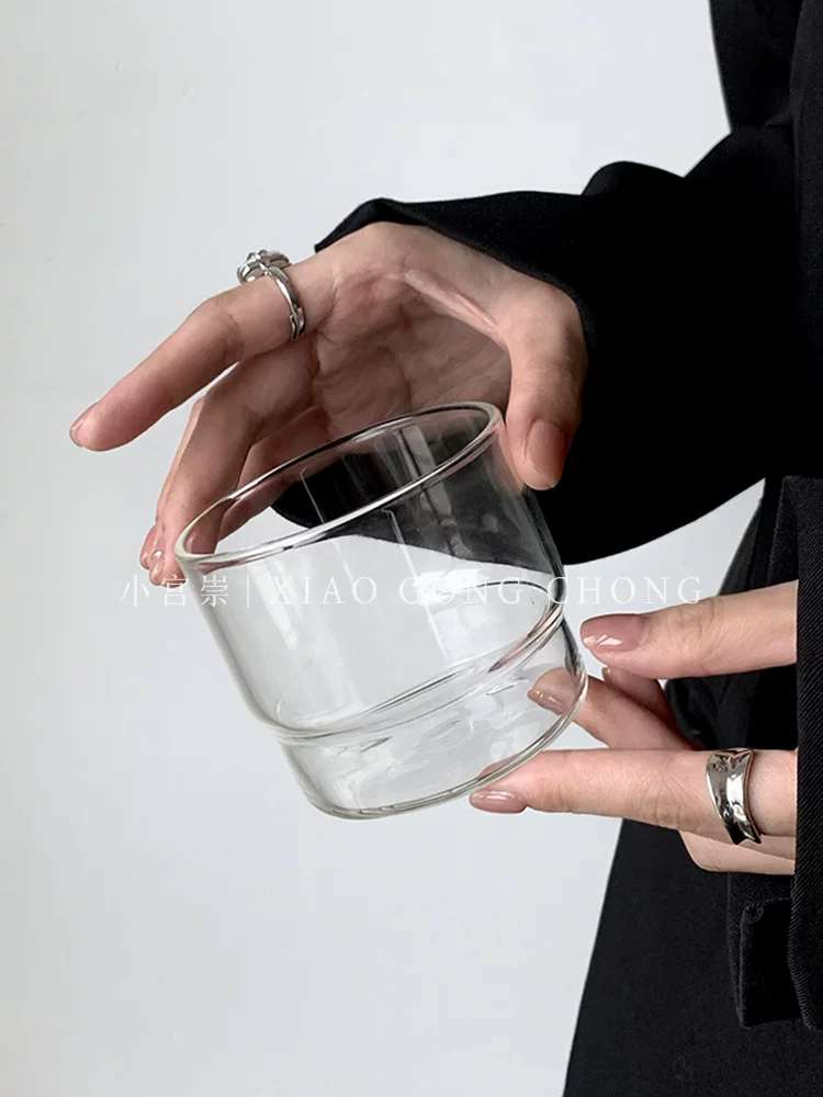 Ly thủy tinh tre borosilicate cao cấp, ly sữa chịu nhiệt phong cách ins, ly cà phê latte Americano, ly tráng miệng, ly nước.