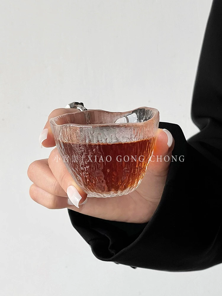 Cốc đựng nước mưa kiểu Nhật, cốc trà phong cách wabi-sabi, cốc chủ nhân, cốc rượu sake, cốc cà phê nguyên chất, cốc thủy tinh, cốc nếm trà kung fu