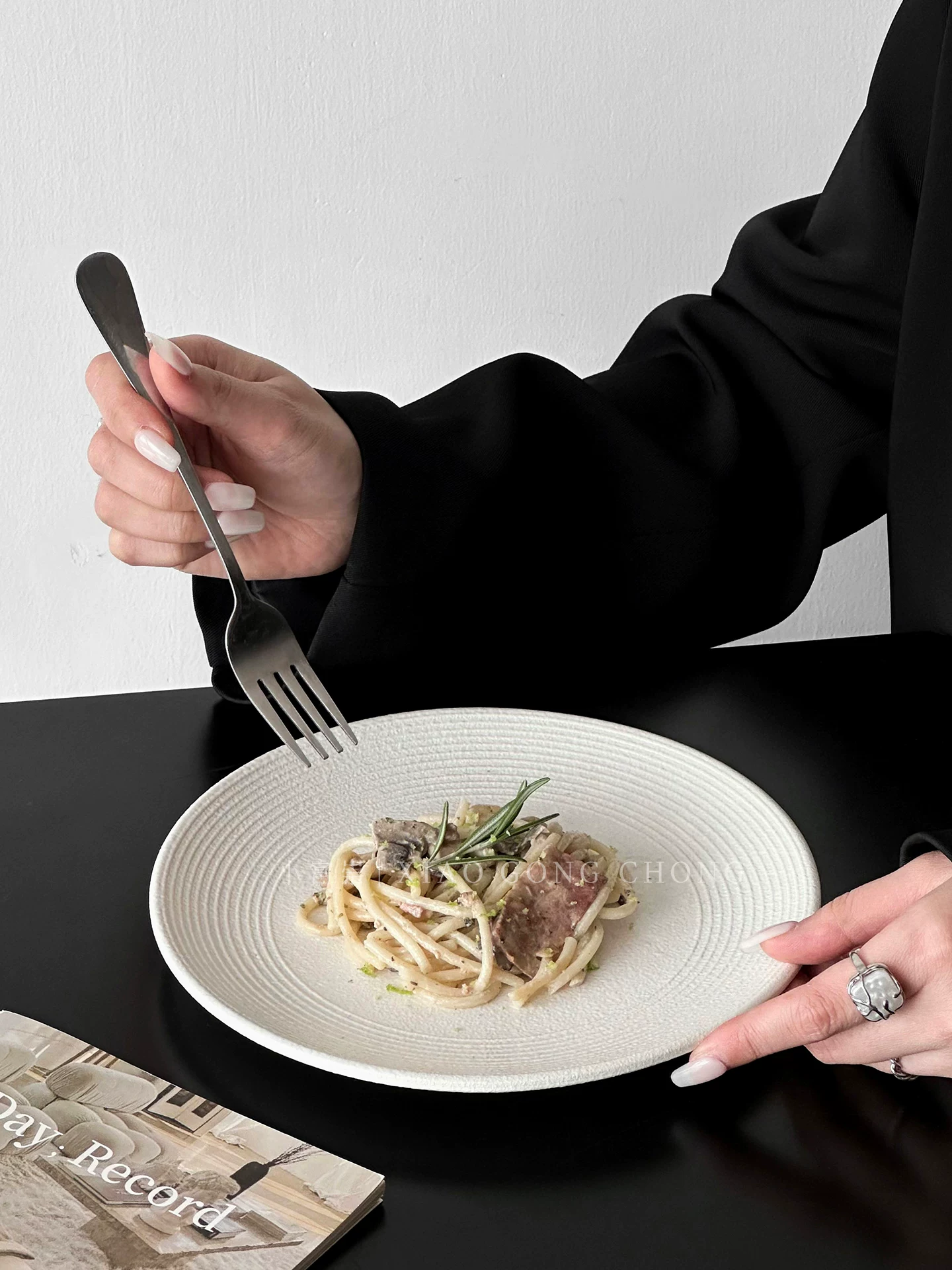 Đĩa mì sứ trắng mờ, đĩa ăn sáng tạo cao cấp kiểu Tây, đĩa steak, đĩa gia dụng, đĩa salad trái cây
