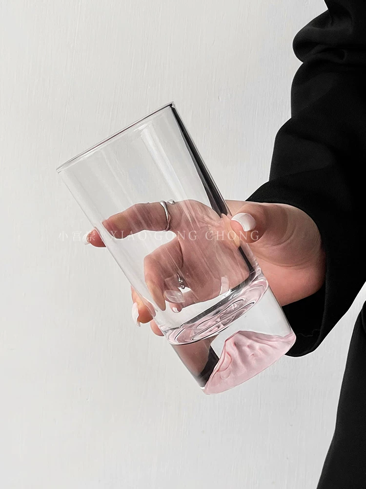 Cốc màu hồng núi Phú Sĩ thiết kế độc đáo, cốc thủy tinh kiểu tiên nữ, cốc cà phê, ly rượu, ly rượu whisky, cốc hoa anh đào núi tuyết