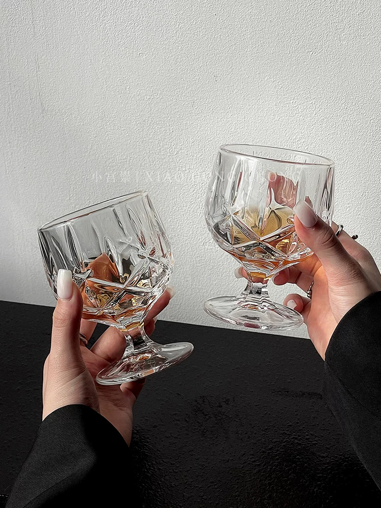 Ly thủy tinh độc đáo lấy cảm hứng từ thiết kế INS, ly rượu whisky cổ điển Pháp, cốc thẩm mỹ cao cấp dành cho nữ, ly uống rượu hơi say sướng.