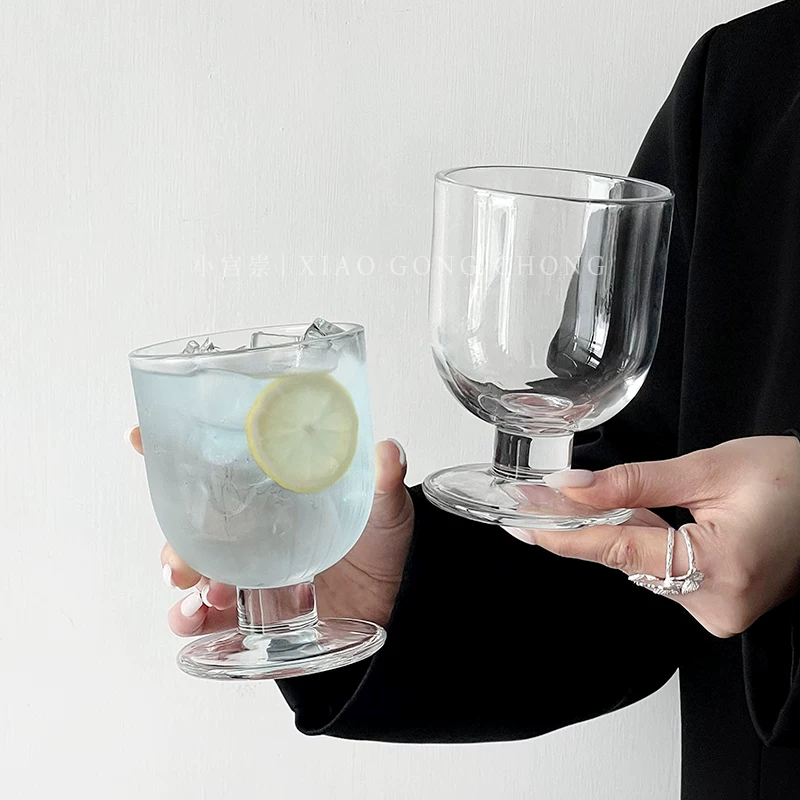 Ly thủy tinh ngắn kiểu Instagram, phong cách cổ điển đơn giản, dùng uống nước lạnh, cocktail, nước ép, cà phê.