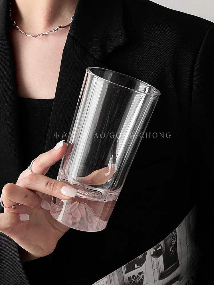 Cốc màu hồng núi Phú Sĩ thiết kế độc đáo, cốc thủy tinh kiểu tiên nữ, cốc cà phê, ly rượu, ly rượu whisky, cốc hoa anh đào núi tuyết