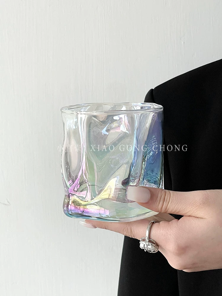Ly thủy tinh xoắn kiểu dáng độc đáo, ly cà phê cao cấp, ly nước thủy tinh, ly rượu whisky, ly bia