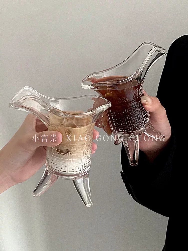 Cốc cà phê đá Emperor Cup kiểu Mỹ, phong cách sáng tạo, hài hước, cốc ba chân, cốc thủy tinh, cốc trà sữa, ly rượu