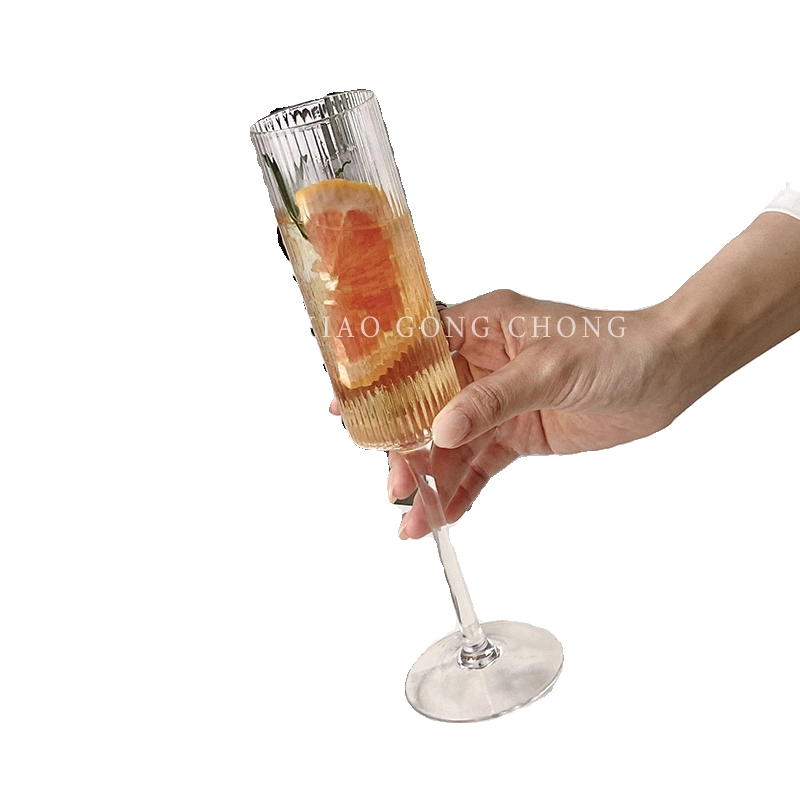 Ly sọc phong cách Ins, ly cocktail sáng tạo, ly rượu sâm banh, ly cà phê đá Americano, ly rượu vang có ga, ly rượu mùi