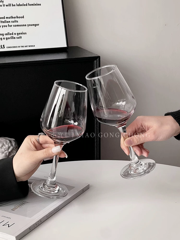 Ly rượu vang đỏ phong cách châu Âu, ly pha lê cao cấp dùng trong gia đình, ly rượu vang cổ điển sang trọng nhẹ nhàng, ly rượu sâm banh