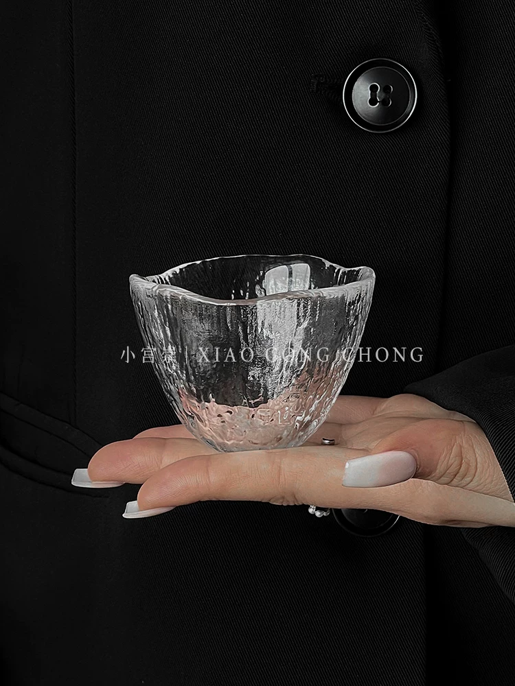 Cốc đựng nước mưa kiểu Nhật, cốc trà phong cách wabi-sabi, cốc chủ nhân, cốc rượu sake, cốc cà phê nguyên chất, cốc thủy tinh, cốc nếm trà kung fu