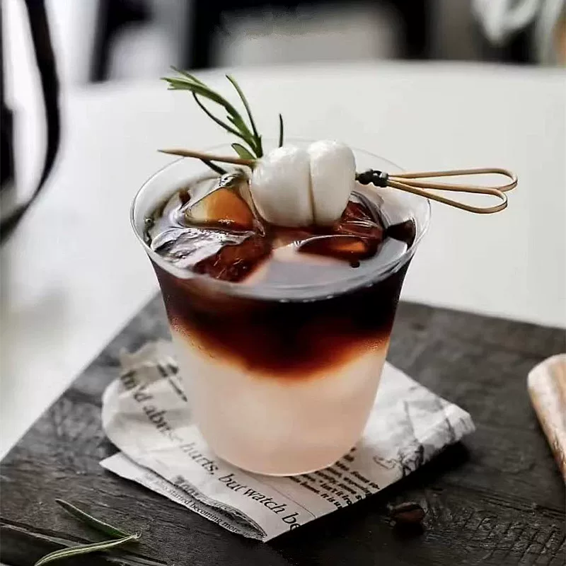 Ly cà phê đá kiểu retro, ly latte, ly cocktail, ly khúc côn cầu đá kiểu cổ điển Trung Hoa, ly thủy tinh, ly pha chế cocktail