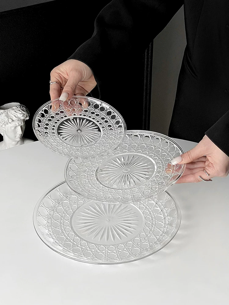 Đĩa trái cây acrylic sáng tạo dùng trong nhà, đĩa đựng kẹo và đồ ăn nhẹ cao kiểu châu Âu, đĩa đựng đồ ăn nhẹ quầy bar, đĩa đựng hoa quả khô.