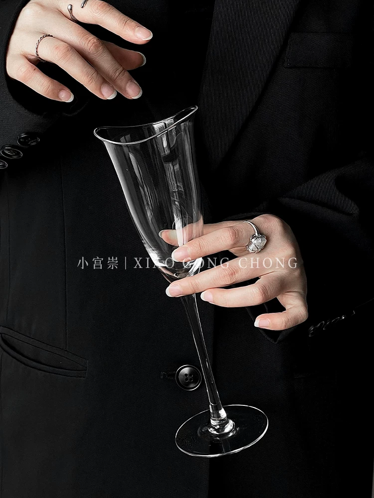 Ly rượu vang đỏ phong cách sang trọng nhẹ nhàng, ly rượu hình kèn dành cho nữ, ly rượu cao cấp, ly sâm banh cao cấp mới dùng trong gia đình