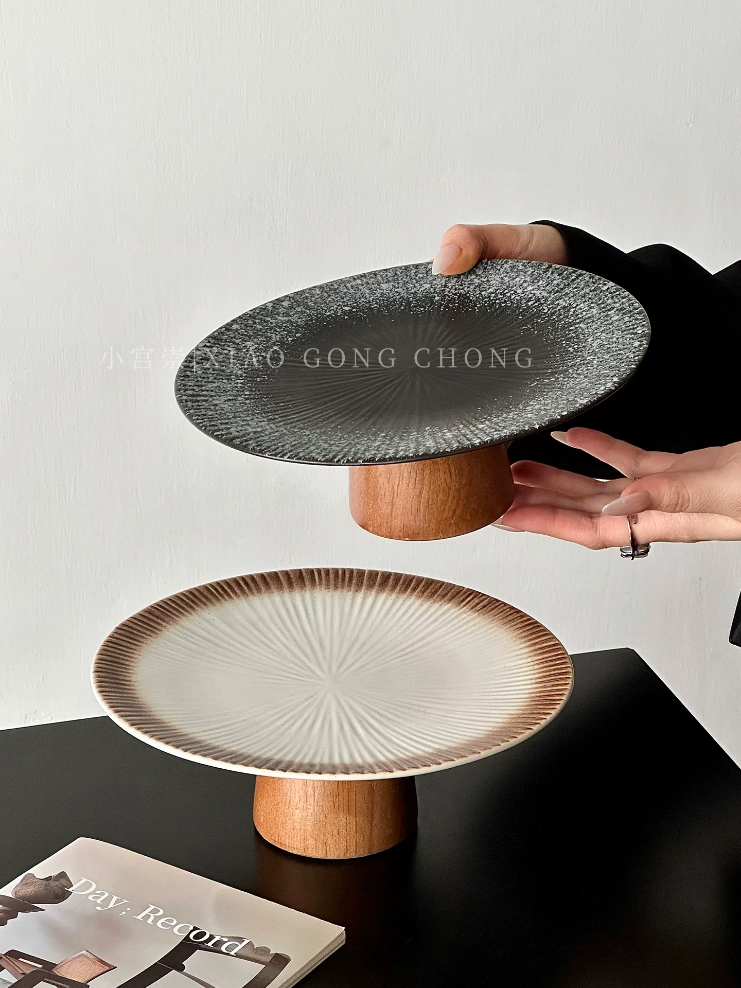 Đĩa steak cao cấp sáng tạo kiểu Nhật, đĩa đựng món ăn gia đình cao cấp tinh tế, đĩa trưng bày sushi chân cao bằng gốm, đĩa đựng món ăn phương Tây