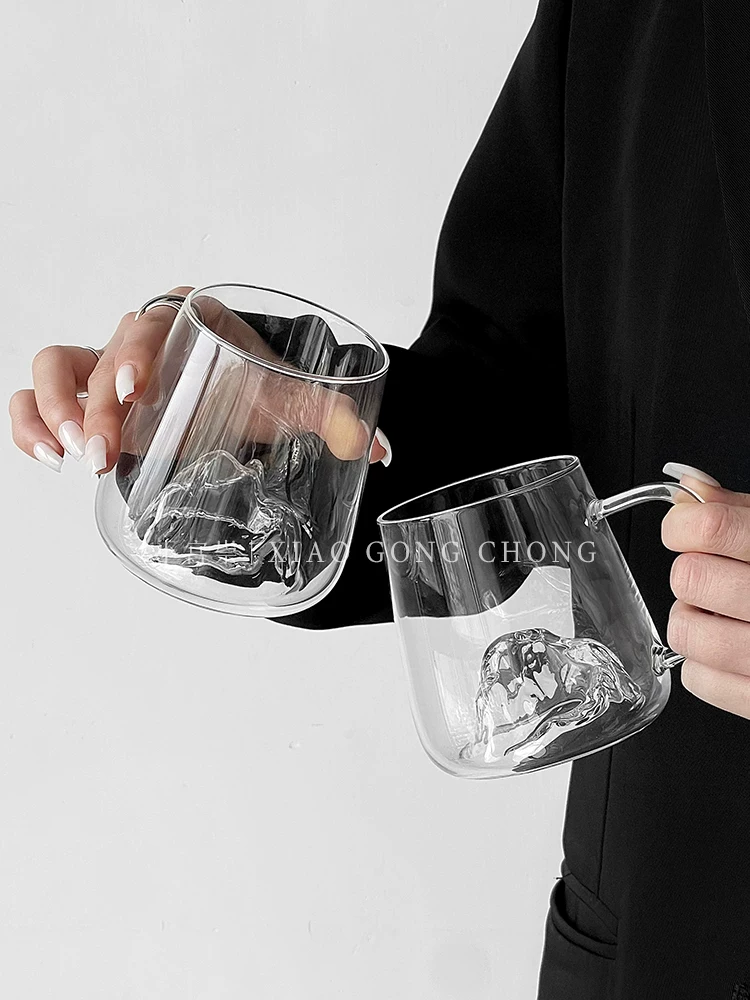 Cốc phong cách cổ điển Trung Hoa núi Phú Sĩ, cốc thủy tinh borosilicate chịu nhiệt cao, cốc trà, cốc rượu gia dụng, cốc ngắm cảnh núi, cốc sữa chua, cốc nước.