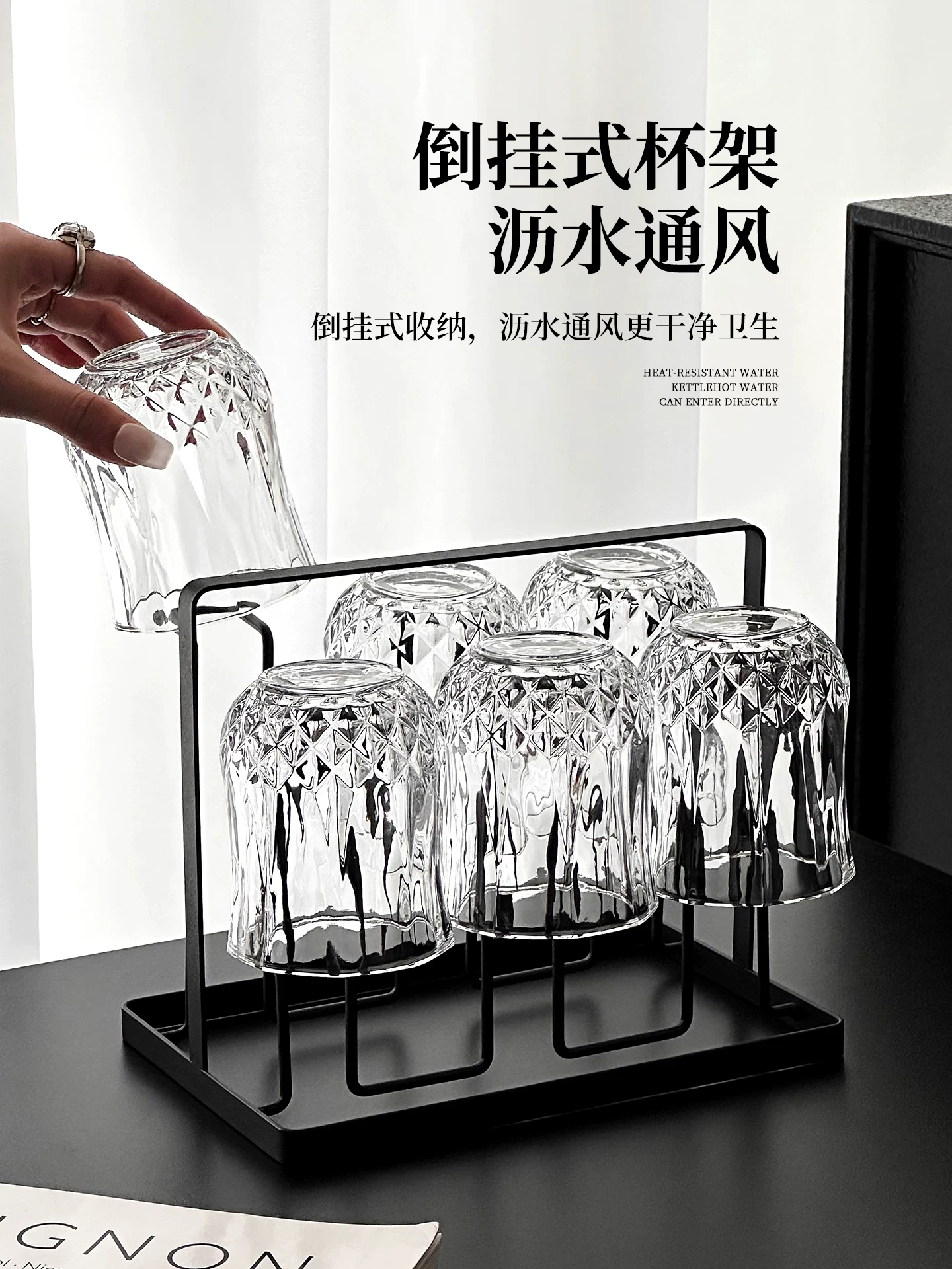 Bộ ly thủy tinh nổi gân cổ điển, ly rượu whisky gia dụng cao cấp, ly rượu ngoại, ly uống rượu sáng tạo, tách trà