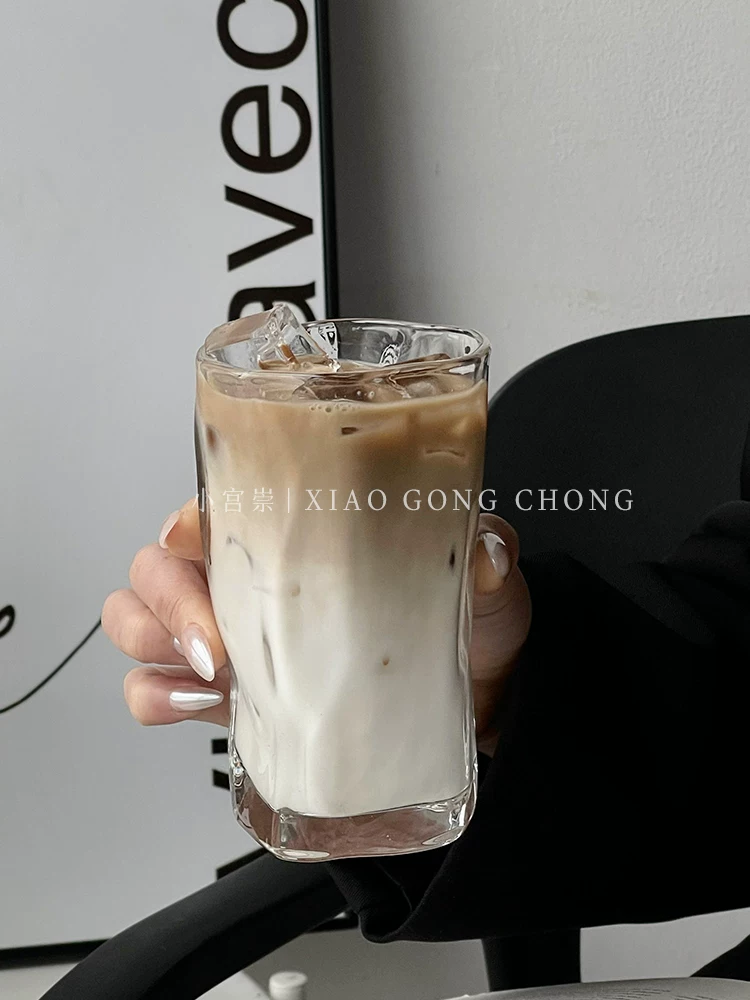 Ly xoắn không đều, ly cà phê đá Americano, ly thủy tinh, ly rượu whisky gia dụng, ly nước ép, ly nước uống lạnh