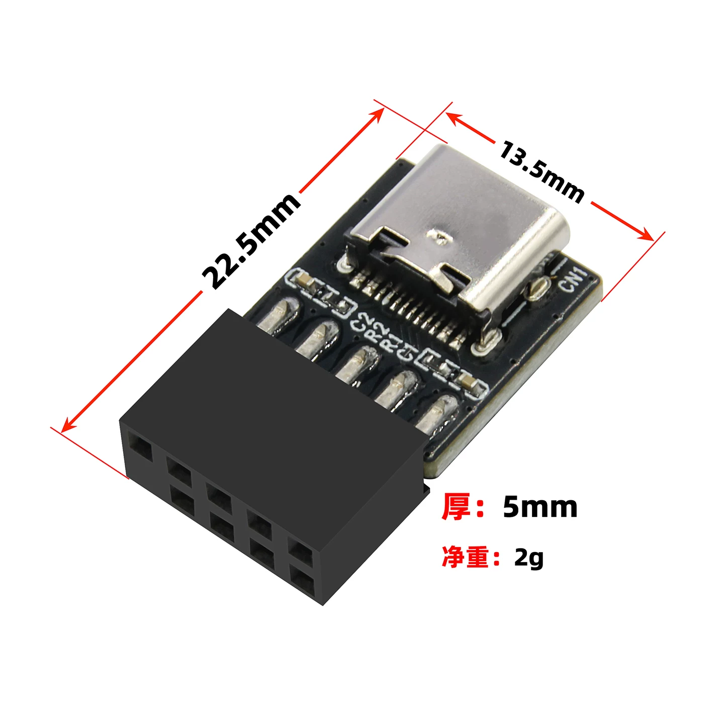 Bo mạch chủ USB2.0 9PIN đầu đực sang TYPE-C đầu cái, khung chuyển đổi ổ cắm TYPE-C, bộ chuyển đổi 9 chân
