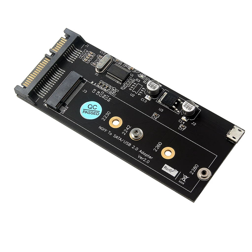 (M.2) KEY B sang SATA với giao diện USB Ổ cứng thể rắn M.2 SSD sang thẻ chuyển đổi SATA