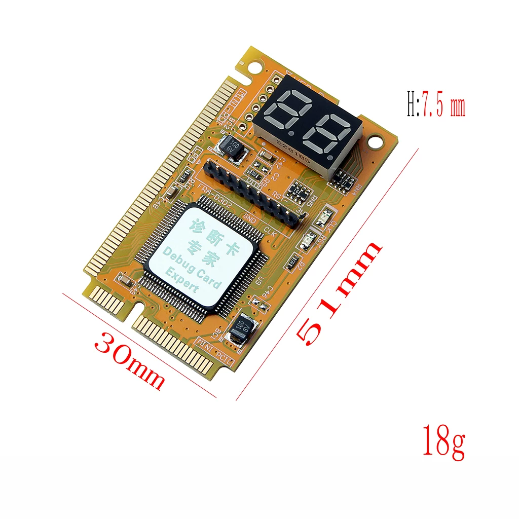 Thẻ chẩn đoán máy tính xách tay Thẻ chẩn đoán lỗi thẻ ghi lỗi mini PCIE mini PCI E