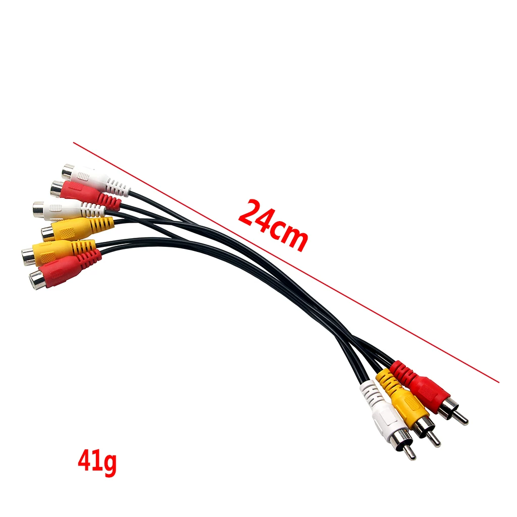 Cáp AV một ra hai, đầu RCA đực sang cái, đầu thu kỹ thuật số DVD để kết nối với TV, cáp video RCA một ra hai