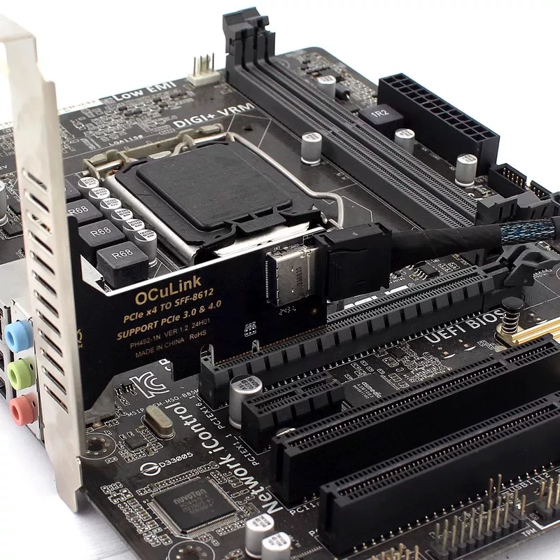 PCIE X4 3.0 4.0 sang SFF8611/8612 Thẻ mở rộng Oculink gắn ngoài U.2 SSD dock card đồ họa