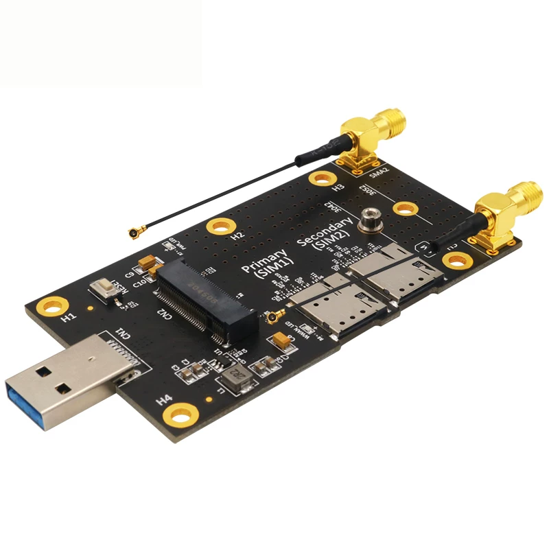 M.2 Key B sang USB 3.0 bảng chuyển đổi kép khe cắm thẻ SIM NANO 3G 4G 5G thẻ thử nghiệm mô-đun